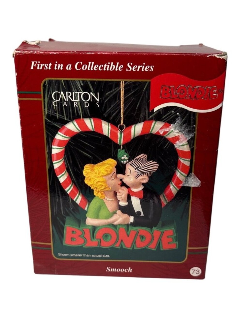 Blondie & Dagwood Ornament Carlton Cards Smooch Candy Cane Heart 1997 Boxed